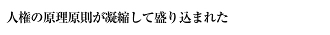 人権の原理原則が凝縮して盛り込まれた